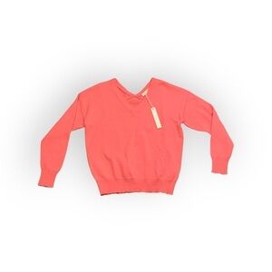 She & Sky Pink V-Neck Sweater Size L NWT
